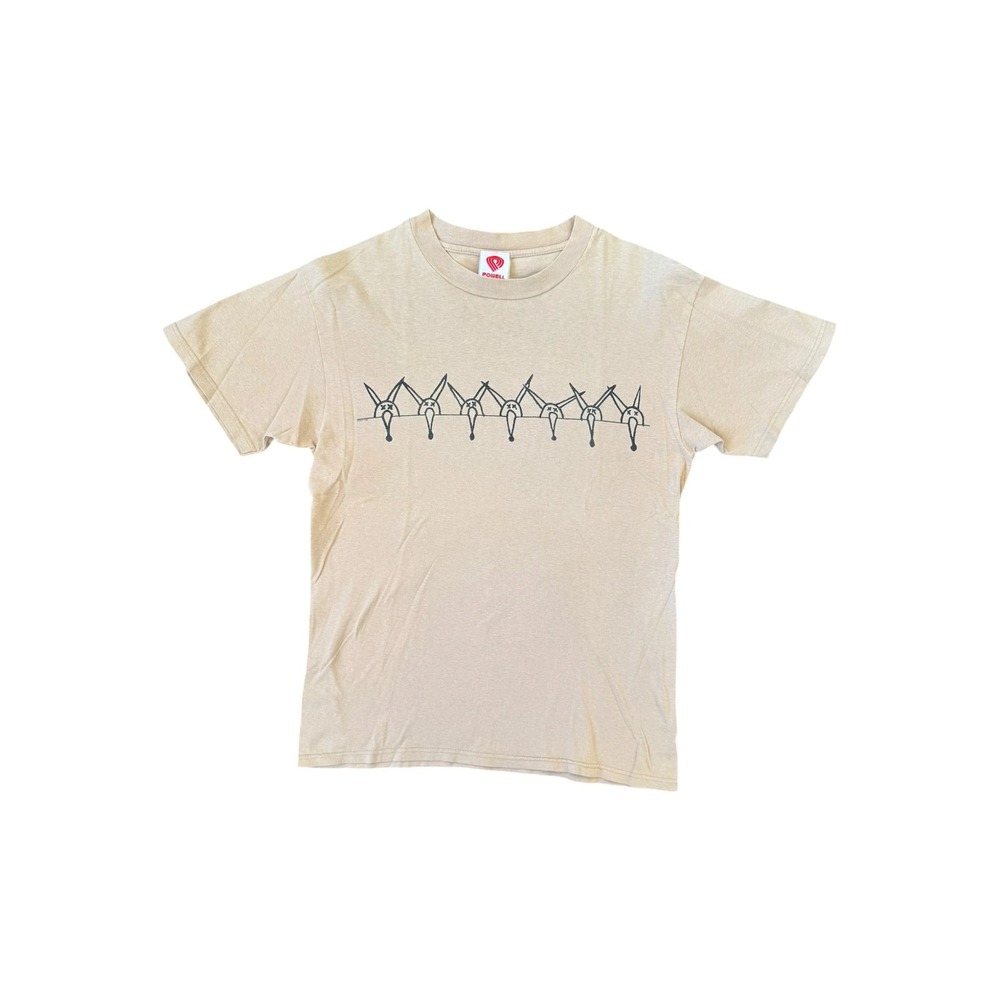 Powell T-shirt Mens Medium Tan Good 90s Vintage Animal Graphic Skateboarding